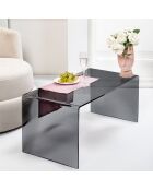 Table basse milvio noir transparent - 81x40x36 cm